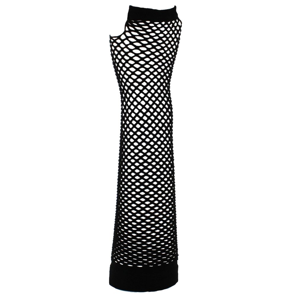 Zac's Alter Ego - Extra long fishnet fingerless Gloves - Black/White